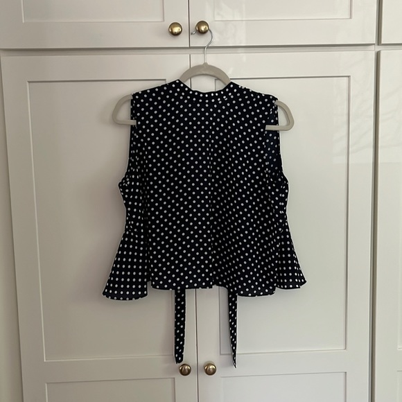 Robert Rodriguez Tops - Open ruffle back polka dot blouse
